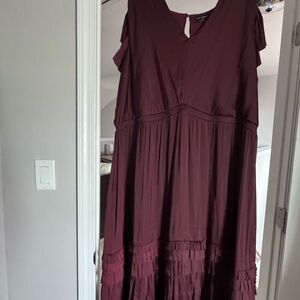 Lane Bryant Burgundy Midi Dress